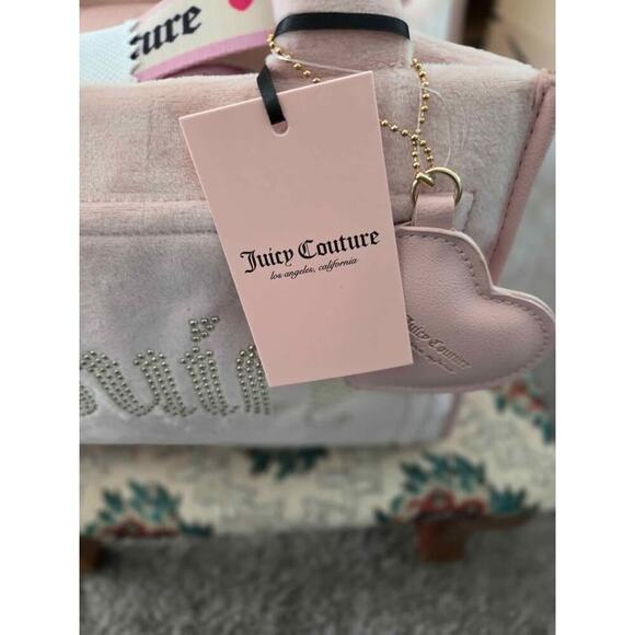 NWT Juicy Couture Mini Tote Bag Crossbody Strap Logo Charm Handbag Purse New Y2K - Picture 4 of 10